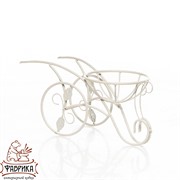 Подставка для цветов Тачка металлическая белая 14-841 - фото 5178 Подставка для цветов Тачка металлическая белая 14-841 - фото 5178
