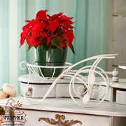 Подставка для цветов Тачка металлическая белая 14-841 - фото 5180 Подставка для цветов Тачка металлическая белая 14-841 - фото 5180
