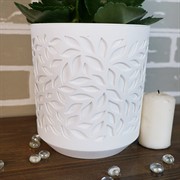 Кашпо Ливс 2,5л белый-белый - фото 52363