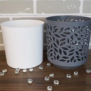 Кашпо Ливс 2,5л серый-белый - фото 52376