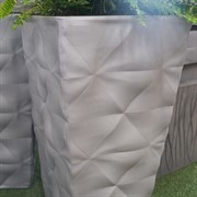 Кашпо Дива Слим 29х56 квадратное 32,8л с вкладышем 7,5л платина - фото 52397