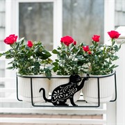 Кронштейн для растений балконный резной Кошка длина 52см металл 203-009 - фото 52518