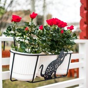 Кронштейн для растений балконный резной Кошка длина 52см металл 203-009 - фото 52519