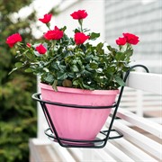 Кронштейн садовый навесной на 1 горшок 29см металл 51-408 - фото 52578