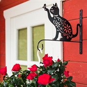 Кронштейн резной для цветочного кашпо Кошка длина 29см металл 201-003B - фото 52594