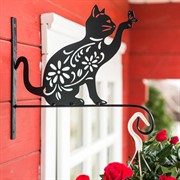 Кронштейн резной для цветочного кашпо Кошка длина 29см металл 201-003B - фото 52596