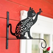 Кронштейн резной для цветочного кашпо Кошка длина 29см металл 201-003B - фото 52598