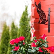 Кронштейн резной для цветочного кашпо Кошка длина 29см металл 201-003B - фото 52599