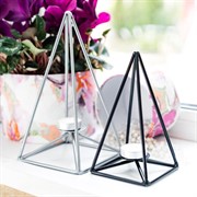 Подсвечник металл Треугольник чёрный на 1 свечу 607-50-B - фото 52669