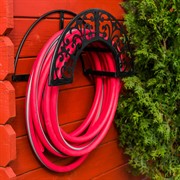 Кронштейн для садового шланга полукруглый металл чёрный 802-005B - фото 52794