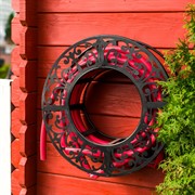 Катушка металлическая для садового шланга ажурная чёрная 802-006B - фото 52797