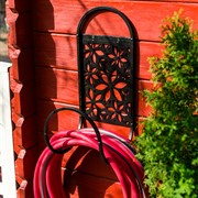 Держатель для шланга кованый чёрный Цветы 802-016B - фото 52976