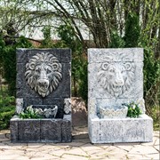 Фонтан садовый Голова льва античный тёмный камень U09036 - фото 53023