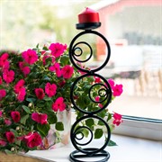 Подсвечник настольный кованый под одну свечу черный 607-15-B - фото 53317