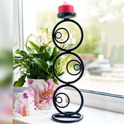 Подсвечник настольный кованый под одну свечу черный 607-15-B - фото 53318