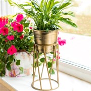 Подставка Лофт под золото кованая на подоконник 66-604-G - фото 53323