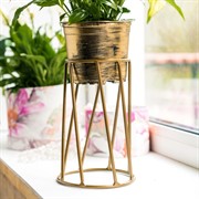 Подставка Лофт под золото кованая на подоконник 66-604-G - фото 53325