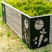 Высокая грядка светлое дерево с металлическими черными уголками Овощи 810-017B - фото 53415