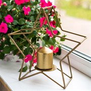 Подсвечник кованый Звезда под одну свечу 607-35-G - фото 53433