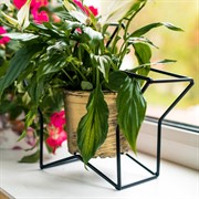 Подсвечник металл Звезда чёрный под одну свечу 607-36-B - фото 53437