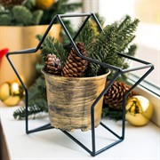 Подсвечник металл Звезда чёрный под одну свечу 607-36-B - фото 53438