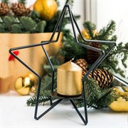 Подсвечник Звезда металлический под 1 свечу 607-42-B - фото 53443