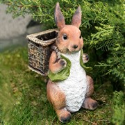 Кашпо садовое для растений Заяц с корзиной U09092 - фото 53468