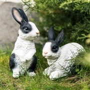 Фигура садовая Зайчонок для дачи бело-чёрный U09088-WBL - фото 53483
