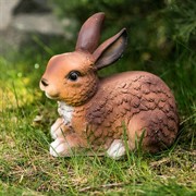 Фигура садовая Зайчонок коричневый полистоун U09089 - фото 53486