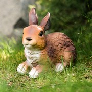 Фигура садовая Зайчонок коричневый полистоун U09089 - фото 53487