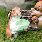 Фигура кашпо садовая Зайчонок с салатом U09090 - фото 53496