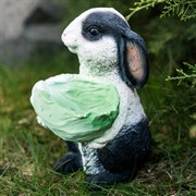 Кашпо садовое фигура Зайчонок с салатом бело-чёрный U09090-WBL - фото 53504