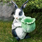 Кашпо садовое для растений Заяц с капустой бело-чёрный U09093-WBL - фото 53515