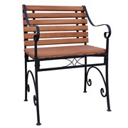 Кресло садовое кованое с деревянным сиденьем 880-52R - фото 53527