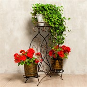 Подставка Классика напольная кованая на 3 цветка 10-413 - фото 53627