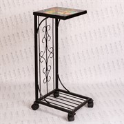 Этажерка кованая с деревянной полкой 353-01 - фото 53640