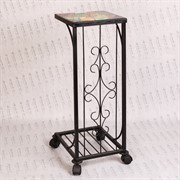 Этажерка кованая с деревянной полкой 353-01 - фото 53641