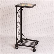 Этажерка кованая с деревянной полкой 353-01 - фото 53642