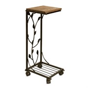 Этажерка кованая с деревянной полкой 353-01 - фото 53643