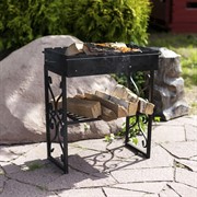Мангал кованый разборный с полкой под дрова 861-39R - фото 53692