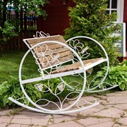 Кресло качалка состаренное дерево 881-43R - фото 53713