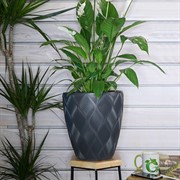 Кашпо Флоу антрацит 29х32 15,5л с вкладышем 5,5л - фото 53792