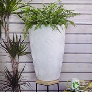 Кашпо Флоу Слим белый 38,5х58 с вкладышем 13,7л - фото 53793