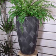 Кашпо Флоу Слим антрацит 24л 29х48 с вкладышем 5,5л - фото 53794