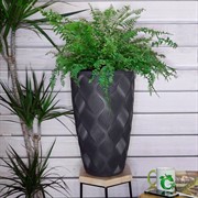 Кашпо Флоу Слим антрацит 24л 29х48 с вкладышем 5,5л - фото 53795