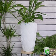 Кашпо Флоу Слим белый 24л 29х48 с вкладышем 5,5л - фото 53797