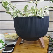 Кашпо РОМА ЭКО Jumper на ножках 29х23см 7.5л антрацит - фото 53801