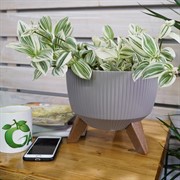 Кашпо РОМА ЭКО Jumper на ножках 24х19см 5,1л серо-коричневый - фото 53802