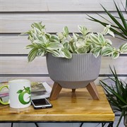 Кашпо РОМА ЭКО Jumper на ножках 24х19см 5,1л серо-коричневый - фото 53803