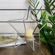 Подсвечник кованый Звезда серебряная под 1 свечу 607-41-S - фото 53943